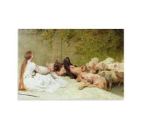 SEIBES Circe And The Companions of Ulysses By Briton Riviere Poster Canvas Wall Art Decorative Bedroom Modern Home Print Picture Artworkss 24x36inch(60x90cm)