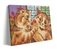 SEIBES Expression Of Affection By Louis Wain Painter Artwork Decorative Painting Canvas Wall Art Living Rooms Bedroom Painting Frame 12x18inch(30x45cm)