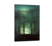 SEIBES Figure in The Moonlight By John Atkinson Grimshaw Painter Artwork Decorative Painting Canvas Wall Art Living Rooms Bedroom Painting 12x18inch(30x45cm)