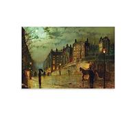 SEIBES Hampstead Hill By John Atkinson Grimshaw Painter Artwork Canvas Wall Art Picture Prints Hanging Photo Gift Idea Decor Homes Artworks 08x12inch(20x30cm)