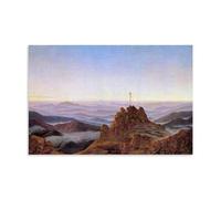 SEIBES Morning in The Giant Mountains By Caspar David Friedrich Poster Wall Art Scroll Canvas Painting Picture Living Room Decor Home Unframe 20x30inch(50x75cm)