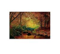 SEIBES On The River Greta - Lake District, England By John Atkinson Grimshaw Painter Artwork Wall Art Gifts Bedroom Prints Home Decor Hanging Picture Canvas Paintings 24x36inch(60x90cm)