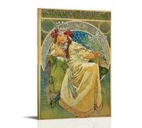 SEIBES Princess Hyacinth By Alphonse Mucha Poster Decorative Painting Canvas Wall Art Living Rooms Bedroom Painting Frame 12x18inch(30x45cm)