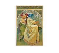 SEIBES Princess Hyacinth By Alphonse Mucha Poster Wall Art Bedroom Prints Home Decor Hanging Picture Canvas Paintings Unframe 12x18inch(30x45cm)