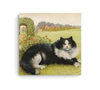 SEIBES Rest In The Garden By Louis Wain Painter Artwork Painting On Canvas Wall Art Scroll Picture Print Living Room Walls Decor Homes Unframe 12x12inch(30x30cm)