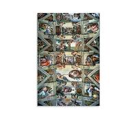 SEIBES Sistine Chapel Ceiling By Michelangelo Buonarroti Poster Wall Art Scroll Canvas Painting Picture Living Room Decor Home 24x36inch(60x90cm)