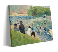 SEIBES Study for Bathers at Asnières By Georges Seurat Poster Canvas Art And Wall Art Picture Print Modern Family Bedroom Decors Frame 12x18inch(30x45cm)