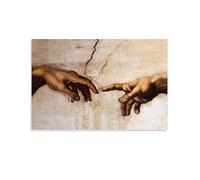 SEIBES The Creation of Adam By Michelangelo Buonarroti Poster Decorative Painting Canvas Wall Art Living Rooms Bedroom Painting 08x12inch(20x30cm)
