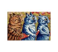 SEIBES Three Cats Singing By Louis Wain Painter Artwork Picture Print Canvas Wall Paint Arts Decor Modern Home Artworks Gift Idea Unframe 08x12inch(20x30cm)