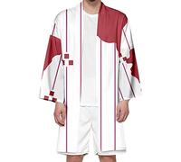 Seidarise Men's Demon Slayer Haori, Long Kimono Cardigan Jacket Japanese Style Flying Crane Seven Sleeves Open Front Coat - - XXL