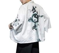 Seidarise Men's Haori Jacket Kimono Cardigan Yukata Noragi Happi Coat, Wdb, XXL