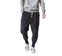 Seidarise Men's Joggers Sweatpants Harem Jogger Pant Long Sports Pants, Navy, X-Large