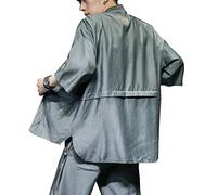 Seidarise Men's Kimono Traditional Japanese Clothing Male Cardigan Noragi Jacket Yukata Coat Haori - - Large