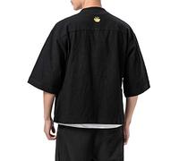 Seidarise Men's Kimono Traditional Japanese Clothing Male Cardigan Noragi Jacket Yukata Coat Haori, R7-black, M