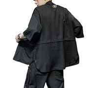 Seidarise Men's Kimono Traditional Japanese Clothing Male Cardigan Noragi Jacket Yukata Coat Haori - - X-Large
