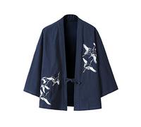 Seidarise Men's Kimono Traditional Japanese Clothing Male Cardigan Noragi Jacket Yukata Coat Haori - - XX-Large
