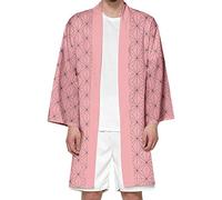 Seidarise Men's Long Kimono Cardigan Jacket Japanese Style Flying Crane Seven Sleeves Open Front Coat - - XS