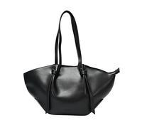 SEIDENFELT RYD Women's Midi Shopper - Elegant Trapeze Handbag with Knot Details - High-Quality Faux Leather Satin - Shoulder Bag with Zip, black, X-Large