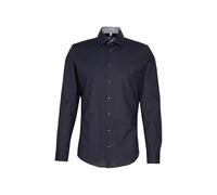 Seidensticker Men's Business Shirt - Slim fit - Non-Iron - Kent Collar - Long Sleeve - Patch - 100% Cotton Dunkelblau