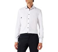 Seidensticker Men's Business Shirt - Slim Fit - Non-Iron - Kent Collar - Long Sleeve - Patch - 100% Cottonwhite (Weiß 01), 41