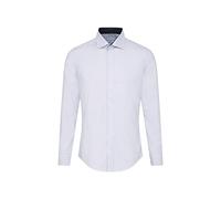 Seidensticker Men's Business Shirt - Slim fit - Non-Iron - Kent Collar - Long Sleeve - Patch - Stripes - 100% Cotton Hellblau