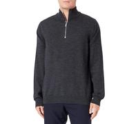 Seidensticker Men's Merino Pullover with Zip Sweater, Gray, L