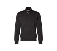 Seidensticker Men's Merino Zip Pullover, Gray, XL