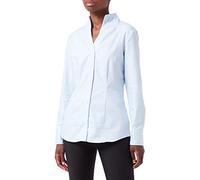 Seidensticker Women's Blouse - City Blouse - Easy to Iron - Goblet Collar Blouse - Slim fit - Long Sleeve - 100% Cotton Blue