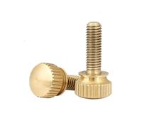 SEIDER 2-5Pcs M3 M4 M5 M6 Pure Brass Hand Tighten Knurled Screws Copper Twist Knurled Bolts Computer Chass Bolt Thumb Screw(M6X8 2PCS)