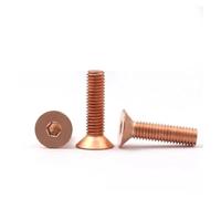 SEIDER 5pcs Copper Screw M3-M8 Red Copper Countersunk Head Hexagon Screw Flat Head Hexagon Socket Bolt Machine Screw(6MM_M3 10PCS)