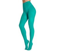 Seidiva 80 Denier High Waist Opaque Tights for Women, Soft and Elastic Stockings, Run Resistant Pantyhose (1Teal Blue, Medium-Large)