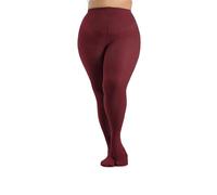 Seidiva Plus Size Tights Women, Opaque Control Top High Waist Stockings, Nylons Ultra-Soft Pantyhose (Burgandy, X-Large)