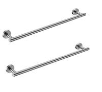 SEIDO Anti-Dropping Towel Bar 24", Stainless Steel Towel Rack for Bathroom Wall, Double Locking Design Towel bar for Bathroom, Brushed Nickel, 24 inch, 2pc