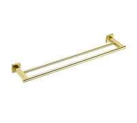 SEIDO Double Towel Bar for Bathroom Wall, 24 Inch Brushed Gold Double Towel Bar with Ample Storage Space, SUS 304 Stainless Steel Towel Rack Wall Mounted, Square Towel rods for Bathroom Kitchen