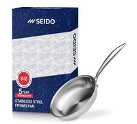 SEIDO Stainless Steel Frying Pan 20 cm - Induction Uncoated -Non-Toxic- Triply cookware PFOA PFAS -Free Dishwasher & Oven Safe 260c°-New ThermoCore 5ply Base Saute Fry pan -5Y Warranty 18/10
