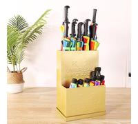 SEIFE Commercial Large Capacity Metal Umbrella Holder indoor， Can hold 30 umbrellas, tall umbrella holder， entryway umbrella bucket，For Hotel，Offices，home(Gold,Large)
