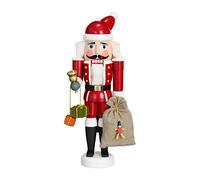 Seiffener Volkskunst Erzgebirge Original Nutcracker Santa Red Height 28 cm