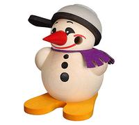 Seiffener Volkskunst German incense smoker Cool-Man with ski and pant, height 9 cm / 4 inch, original Erzgebirge