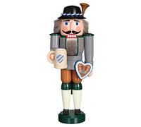Seiffener Volkskunst German nutcracker Bavarian on Oktoberfest, height 27 cm / 11 inch, original Erzgebirge by