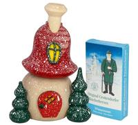 Seiffener Volkskunst Wooden Smoking House 13 cm Spring Summer Autumn Winter Evening Silence with Snow