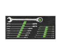 Sealey 15pc Combination Ratchet Spanner Set S01247
