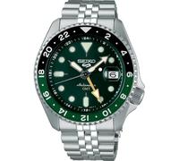 Seiko 5 Sports SKX GMT Men's Bi-Colour Bezel Green Dial Bracelet Watch