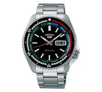 Seiko SRPK13K1 Men's Special Edition New Regatta Timer 5 Sports Retro Colour Collection Bracelet Strap Watch, Black/Silver