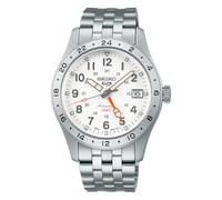 Seiko 5 Sports 'Overwhite' Field GMT White Dial Stainless Steel Bracelet Watch
