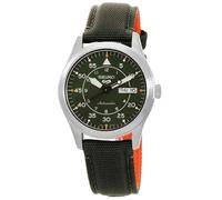 Seiko 5 Men's Green Leather Flieger Automatic Watch SRPH29K1 Green