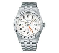 Seiko 5 Sports 'Overwhite' Field GMT White Dial Stainless Steel Bracelet Watch