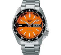 Seiko SRPK11K1 Men's New Double Hurricane 5 Sports Retro Colour Collection Bracelet Strap Watch, Orange/Silver