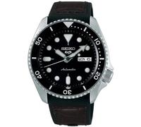 Seiko 5 Sports SRPD55K2 Men's Watch - 42.5mm Black Dial Leather