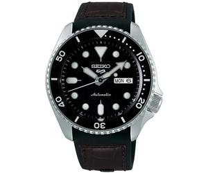 Seiko 5 Sports SRPD55K2 Men's Watch - 42.5mm Black Dial Leather