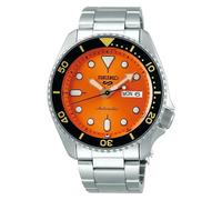 Seiko 5 Sports SRPD59K1 Men's Automatic Chronograph Watch - 42mm Orange Dial Steel Bracelet